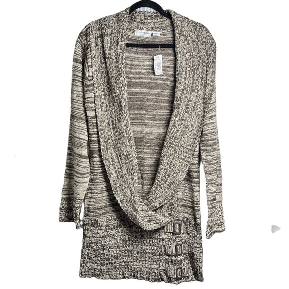 Jamie Nicole Collection Sweaters - Jamie Nicole Collection Long Brown & Cream Sweater Cardigan Size 2X New